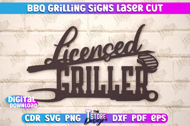 BBQ Grilling Sign | Patio Sign | Wall Signboard | Kitchen Décor | CNC File SVG The T Store Design 