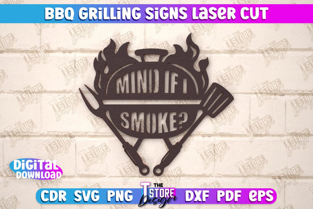 BBQ Grilling Sign | Patio Sign | Wall Signboard | Kitchen Décor | CNC File SVG The T Store Design 