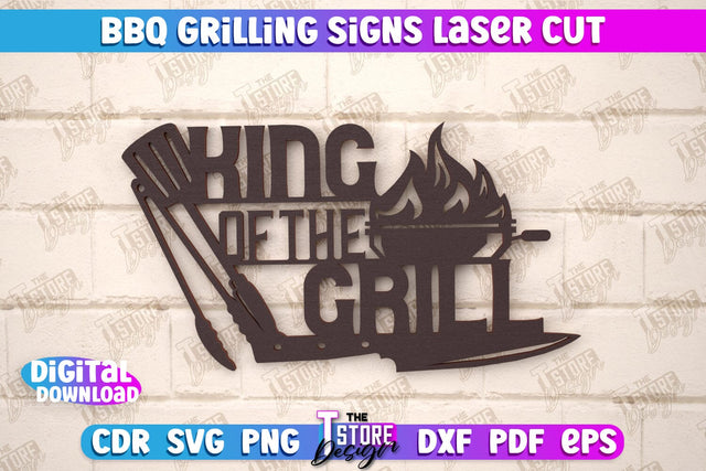 BBQ Grilling Sign | Patio Sign | Wall Signboard | Kitchen Décor | CNC File SVG The T Store Design 
