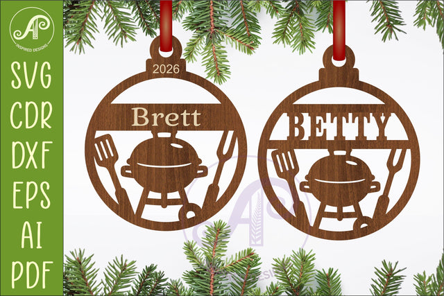 BBQ Ornament SVG, Barbecue Christmas Decoration Grill Master SVG APInspireddesigns 