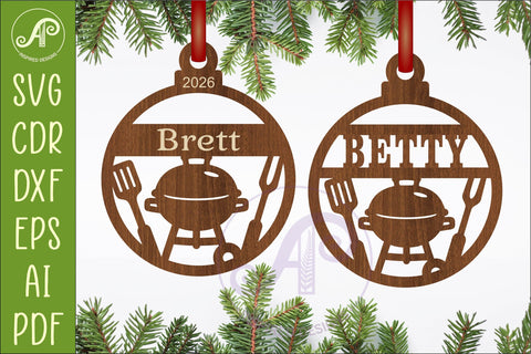 BBQ Ornament SVG, Barbecue Christmas Decoration Grill Master SVG APInspireddesigns 