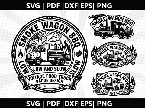 BBQ Smoke Wagon Vintage Style SVG SVG Johan Ru designs 
