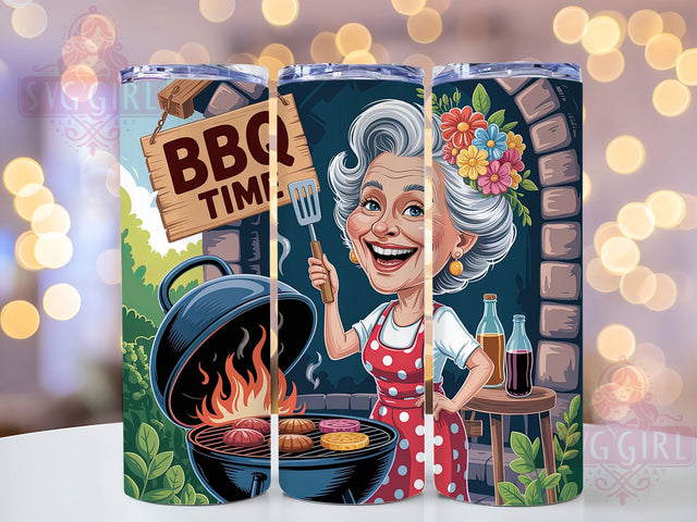 BBQ Time 20oz Tumbler, Funny Old Lady Quote, BBQ Time Wrap, Comedy Sublimation Design, 20oz Tumbler Wrap, Sublimation Design PNG, Gag Gift Sublimation SvggirlplusArt 
