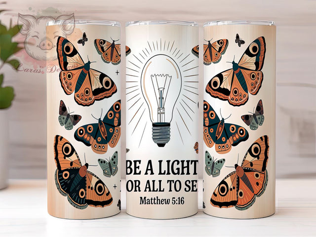Be a Light Matthew 516 Tumbler Wrap, Be a Light Tumbler, Matthew 516, 20oz Tumbler Wrap, Sublimation Design, Christian Gift, Faith-Based Drinkware, Inspirational Decor Sublimation Lara' s Designs 
