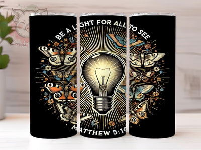 Be a Light Matthew 516 Tumbler Wrap, Be a Light Tumbler, Matthew 516, 20oz Tumbler Wrap, Sublimation Design, Christian Gift, Faith-Based Drinkware, Inspirational Decor Sublimation Lara' s Designs 