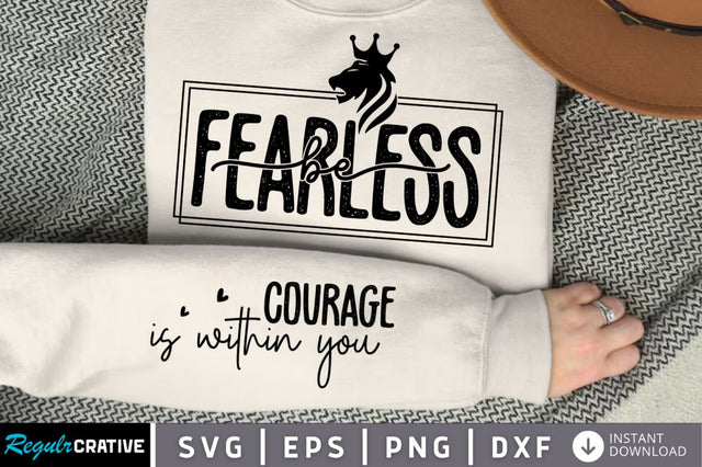 Be Fearless Sleeve SVG, Boho Inspirational SVG, Love Yourself SVG, Positive Quotes SVG Design SVG Regulrcrative 
