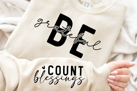 Be Grateful Sleeve SVG Design, Inspirational sleeve SVG, Motivational Sleeve SVG, Positive Sleeve SVG SVG Regulrcrative 