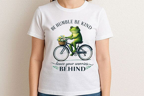 Be Humble Be Kind PNG Motivational Frog Sublimation Design SVG BillahCrafts 