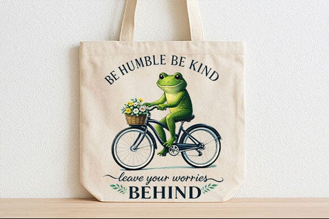 Be Humble Be Kind PNG Motivational Frog Sublimation Design SVG BillahCrafts 