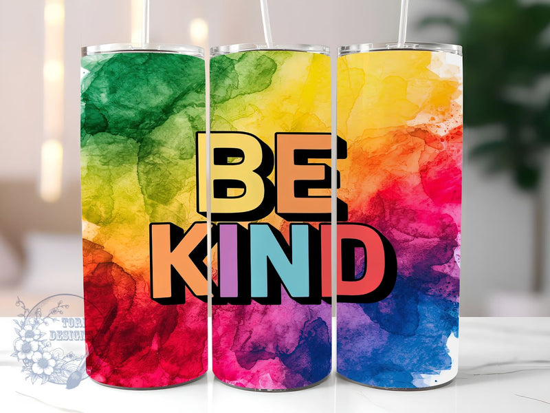 Be Kind 20oz Skinny Tumbler, Autism Awareness Tumbler Png, Straight & Tapered Tumbler Wrap, Instant Digital Download Sublimation ToriDesigns 
