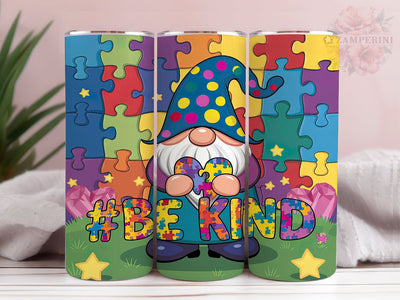 Be Kind Autism 20oz Tumbler Wrap PNG, Autism Awareness Tumbler Png, Straight & Tapered Tumbler Wrap, Instant Digital Download Sublimation Li Zamperini 