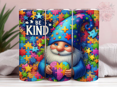 Be Kind Autism 20oz Tumbler Wrap PNG, Autism Awareness Tumbler Png, Straight & Tapered Tumbler Wrap, Instant Digital Download Sublimation Li Zamperini 
