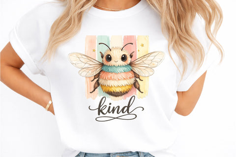 Be Kind Bee Preppy Striped PNG Sublimation designmaster24 