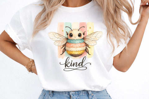 Be Kind Bee Preppy Striped PNG Sublimation designmaster24 