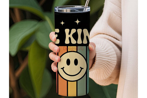 Be Kind Retro 20oz Tumbler Wrap Sublimation DesignSVG 