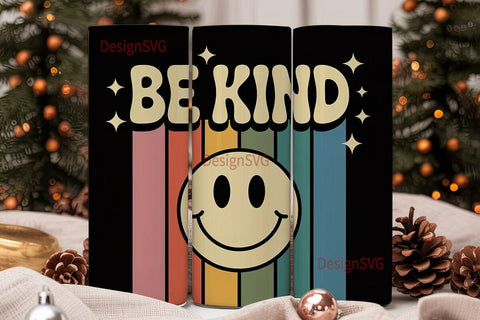 Be Kind Retro 20oz Tumbler Wrap Sublimation DesignSVG 
