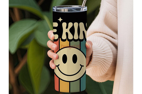 Be Kind Retro 20oz Tumbler Wrap Sublimation DesignSVG 