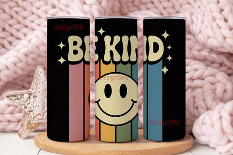 Be Kind Retro 20oz Tumbler Wrap Sublimation DesignSVG 