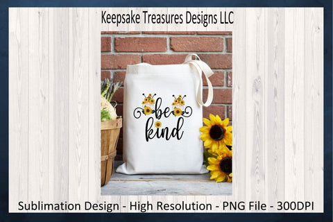 Be Kind Spring Sunflower Gnome, Bee Gnome, Sublimation PNG Design, Digital Download Sublimation Keepsake Treasures Designs LLC. 