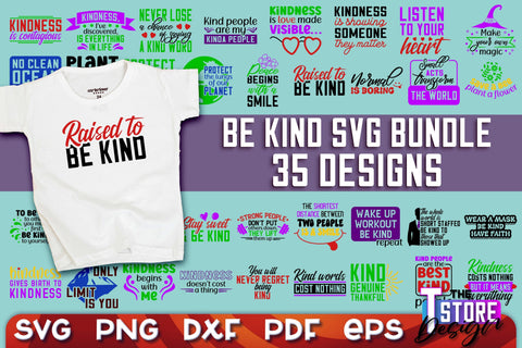 Be Kind SVG | Kindness Quotes SVG | Happy Design v.2 SVG The T Store Design 