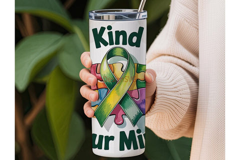 Be Kind to Your Mind Tumbler Wrap Sublimation DesignSVG 