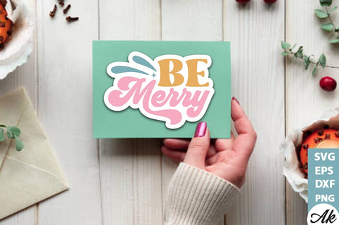 Be merry Stickers Design SVG akazaddesign 