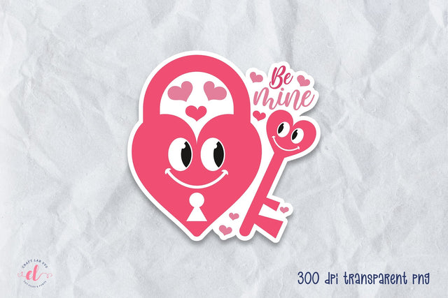 Be Mine, Cute Valentines Day Stickers Sublimation CraftLabSVG 