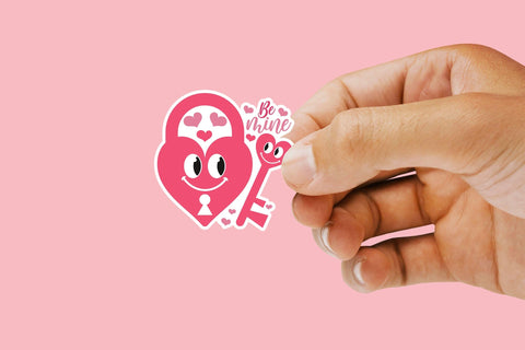 Be Mine, Cute Valentines Day Stickers Sublimation CraftLabSVG 