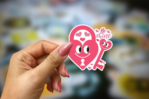 Be Mine, Cute Valentines Day Stickers Sublimation CraftLabSVG 