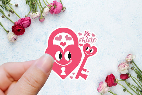 Be Mine, Cute Valentines Day Stickers Sublimation CraftLabSVG 