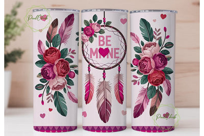 Be Mine Dreamcatcher 20oz Tumbler Wrap Sublimation PixelChick 