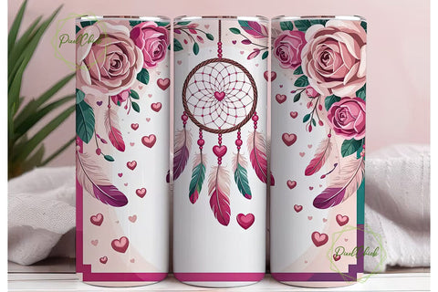 Be Mine Dreamcatcher 20oz Tumbler Wrap Sublimation PixelChick 