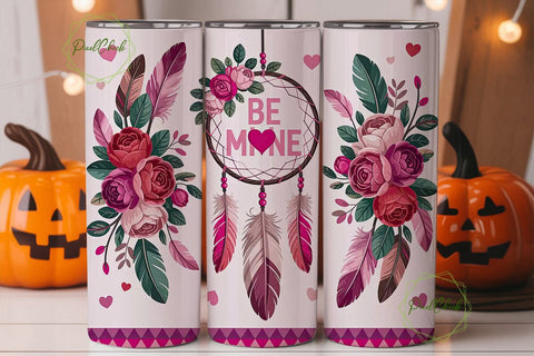 Be Mine Dreamcatcher 20oz Tumbler Wrap Sublimation PixelChick 