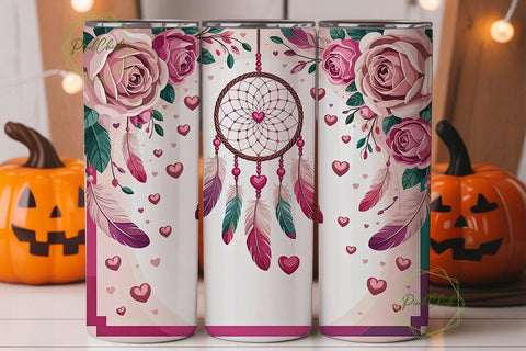 Be Mine Dreamcatcher 20oz Tumbler Wrap Sublimation PixelChick 