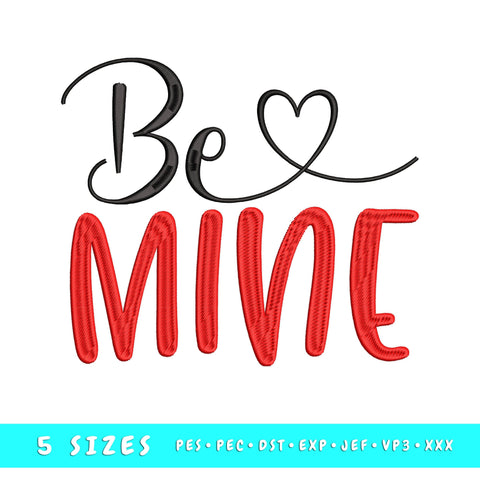 Be Mine Embroidery Design, Valentine's Day Embroidery Design Embroidery/Applique DESIGNS HappyDesignStudio 