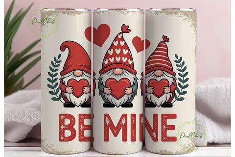 Be Mine Gnomes 20oz Tumbler Wrap Sublimation PixelChick 