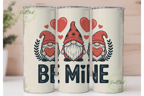Be Mine Gnomes 20oz Tumbler Wrap Sublimation PixelChick 