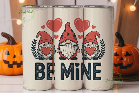 Be Mine Gnomes 20oz Tumbler Wrap Sublimation PixelChick 