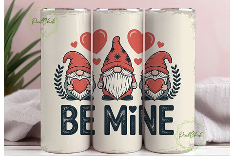 Be Mine Gnomes 20oz Tumbler Wrap Sublimation PixelChick 