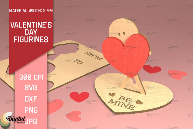 Be Mine SVG. 3D Valentine's Day Figurines. Gift Laser Cut SVG Evgenyia Guschina 