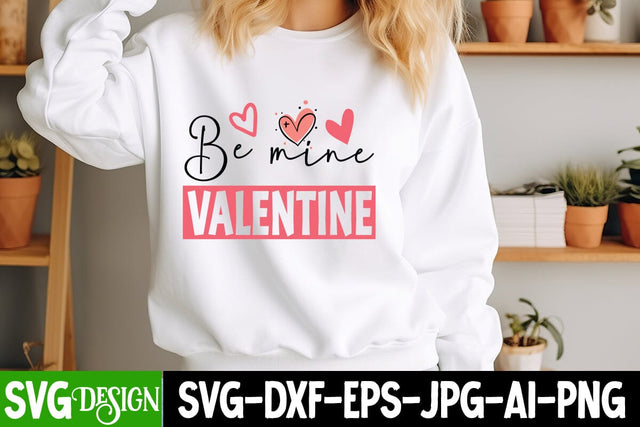 Be Mine Valentine SVG Design, Happy Valentine's Day SVG ,Valentine SVG ,Valentine's Day Sublimation PNG,Valentine's Day Round Sign SVG, Love SVG Design SVG BlackCatsMedia 