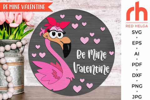 Be Mine Valentine SVG, Valentine’s Day Door Sign Cut File SVG RedHelgaArt 