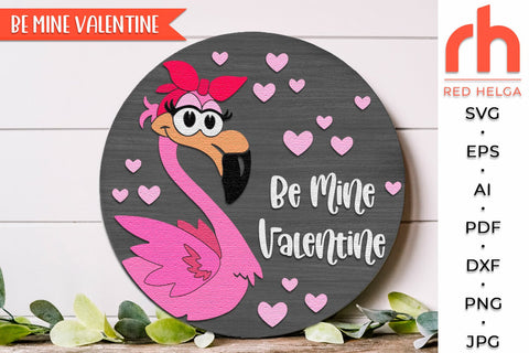 Be Mine Valentine SVG, Valentine’s Day Door Sign Cut File SVG RedHelgaArt 