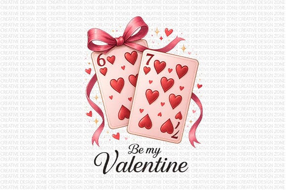 Be My Valentine PNG Valentine Playing Cards Heart Design SVG BillahCrafts 