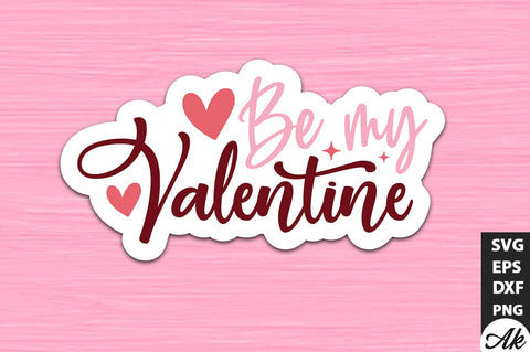 Be my valentine SVG Stickers SVG akazaddesign 