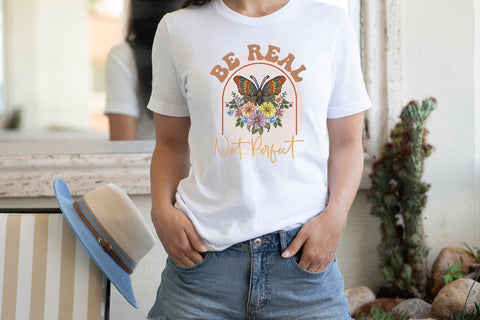 Be Real Not Perfect - Positive Quote Sublimation Sublimation CraftLabSVG 
