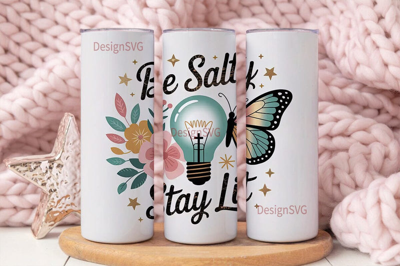Be Salty Stay Lit 20oz Tumbler Wrap Sublimation DesignSVG 