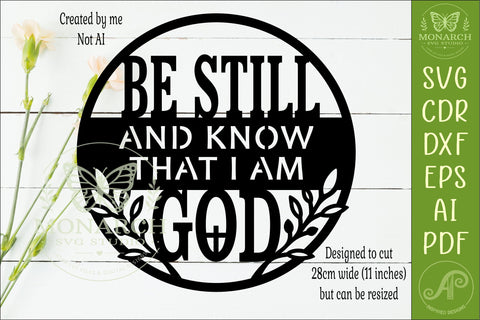 Be Still and Know SVG, Christian Wall Art, Bible Verse Laser SVG APInspireddesigns 