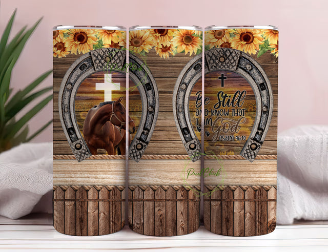 Be Still And Know That I Am God 20 oz Tumbler Wrap, Digital Download PNG, Sublimination Design Sublimation PixelChick 