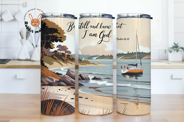 Be Still and Know That I Am God 20oz Skinny Tumbler Sublimation Designs Sublimation Rabbitmakies 